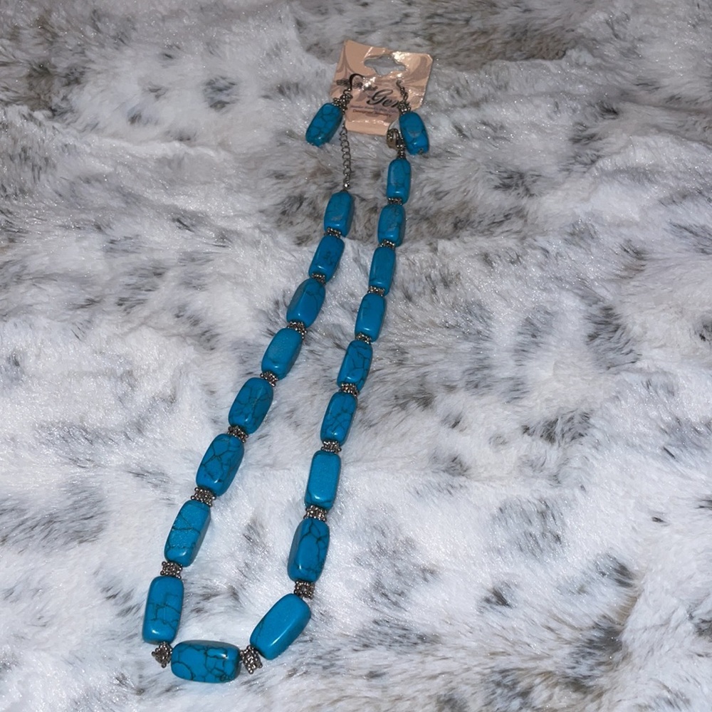 Western blue stone‎ turquoise fashion jewelry set